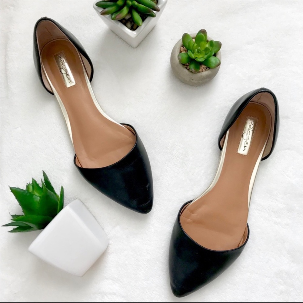 Nordstrom Halogen d’orsay leather point toe flats